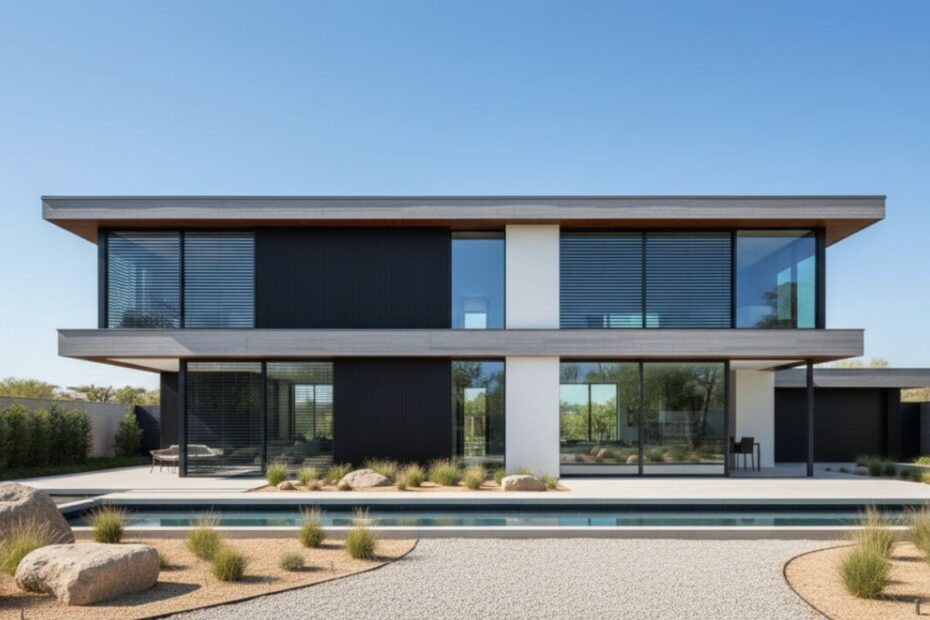 casa moderna con persianas